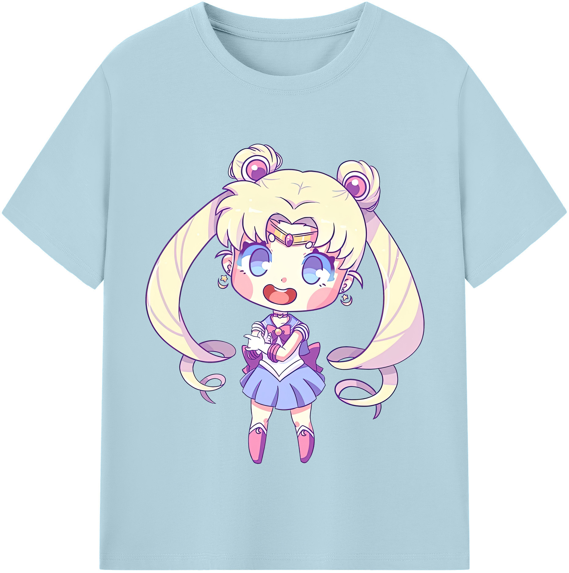 （画像用） 美少女戦士セーラームーン 月野 うさぎ つきの うさぎ Sailor Moon Tsukino Usagi 綿100％半袖Tシャツ（フロントプリント）